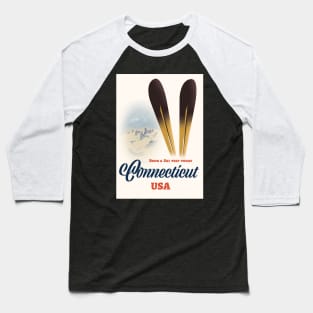 Connecticut ski Baseball T-Shirt